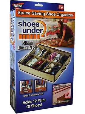 NIB Space Saving Shoe Organizer - Beige Shoe Storage